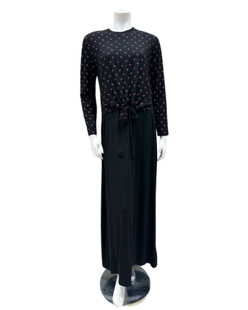 Mega Dreams 357652 Flamingo Print Black Modal Nursing Nightgown Myselflingerie.com